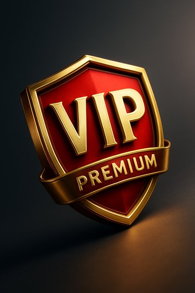 Cinematic VIP Gold Emblem with Red Background