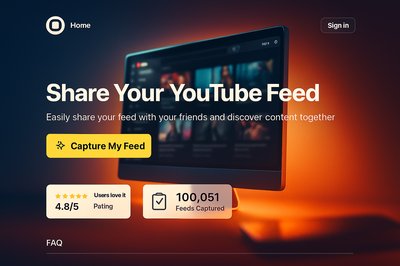 Modern Landing Page Design for Feed Sharing Platform