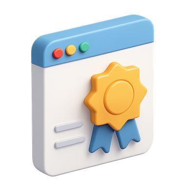 Stylish 3D Badge Icon with Isometric Design