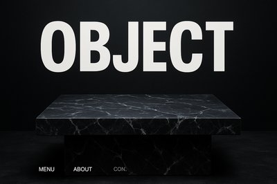 Minimalistic Black Marble Countertop with Bold Typography