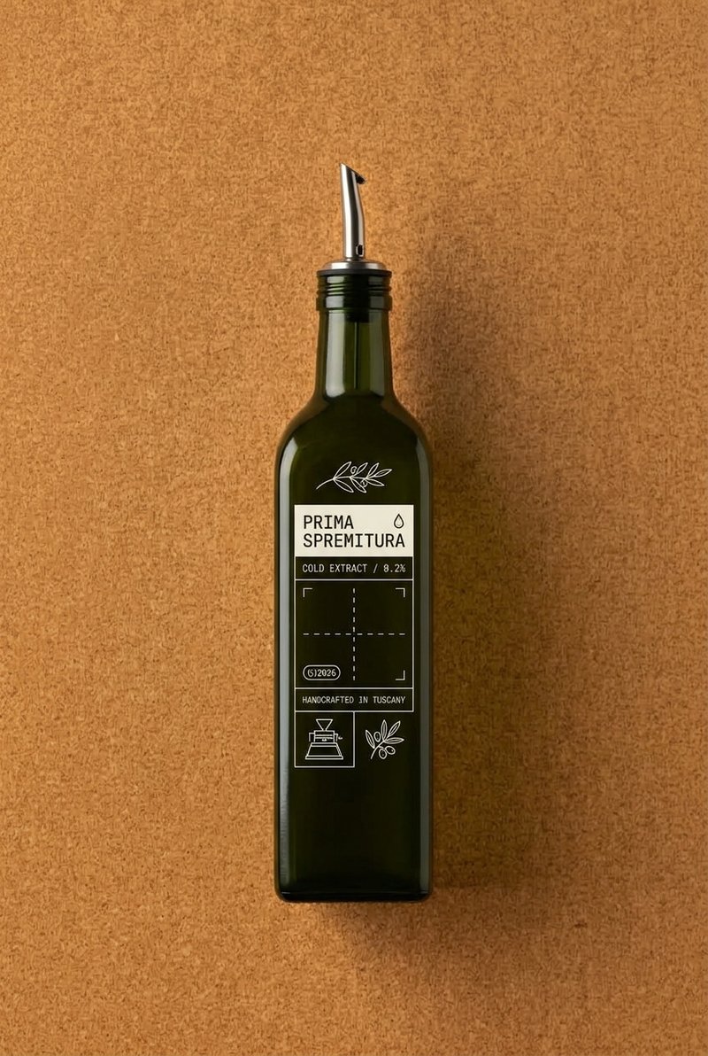 Organic olive oil bottle