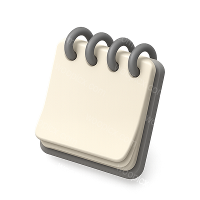 Stylish 3D Notepad Icon with Volumetric Design