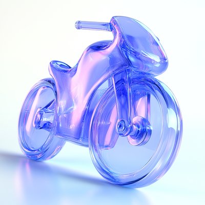 Translucent Glass Motorcycle Sculpture with Artistic Design
