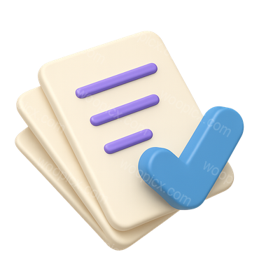 3D Backlog Icon with Checkmark in Isometric View
