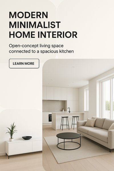 Modern Minimalist Interior Design with Open Concept Living Space