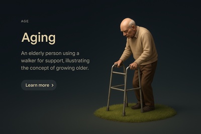 Realistic 3D Scene Depicting Aging with Elderly Figure