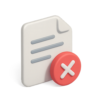 Stylized Document Icon with Error Symbol