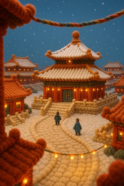 Magical Winter Town in 3D with Cozy Atmosphere