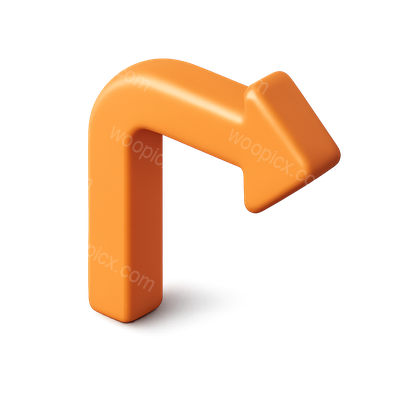 Vibrant 3D Orange Arrow Icon Design