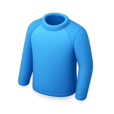 Stylish Blue 3D Sweater Icon Design in Isometric View