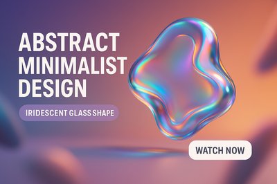 Iridescent Abstract Minimalist Design Featuring Glass Shape