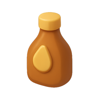 Stylized Bottle of Sauce with Minimal Design