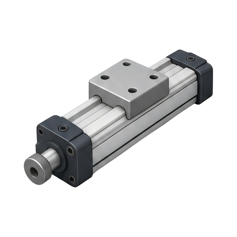 Rodless cylinder in action