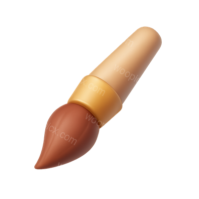 Stylish 3D Paintbrush Icon with Isometric Design
