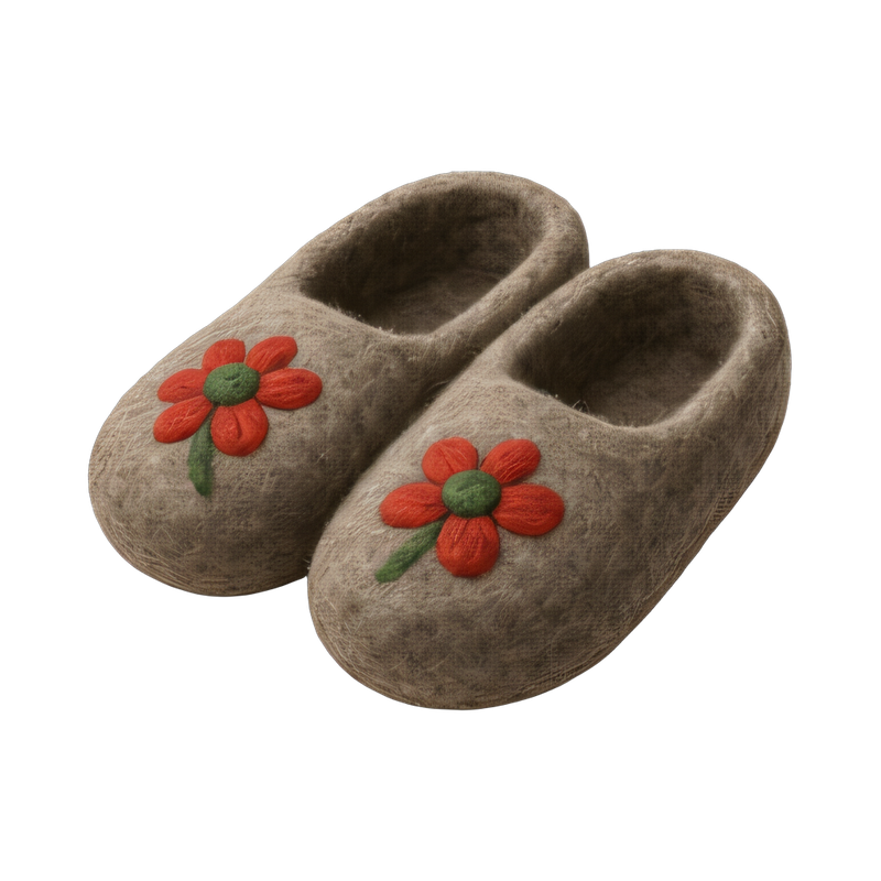 Cozy felted wool slippers