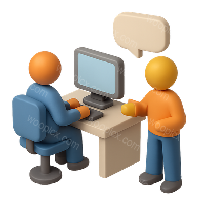3D Conversation Icon Featuring Two People Discussing