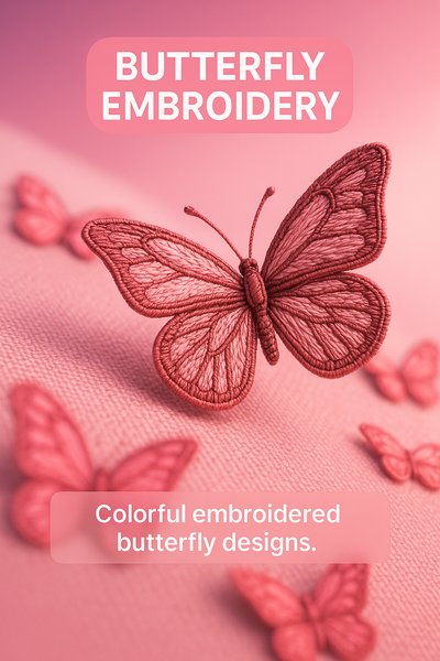 Colorful Butterfly Embroidery Design Showcase