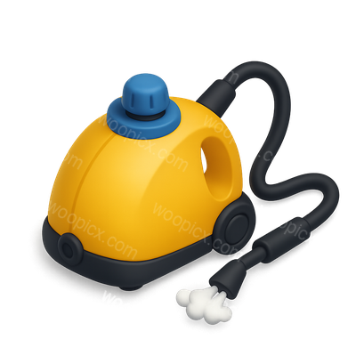 Stylized 3D Steam Cleaner Icon with Isometric View