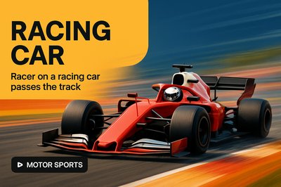 Dynamic High-Speed Racing Car in Motion