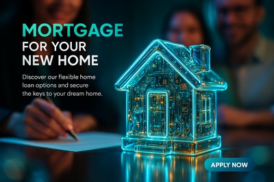 High-Tech Mortgage Signing with Futuristic Home Model
