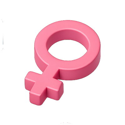 3D Feminine Gender Symbol in Soft Pink