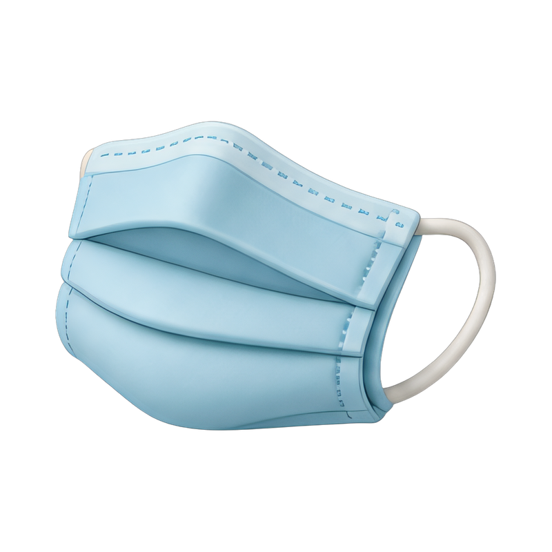 Folded surgical mask on table
