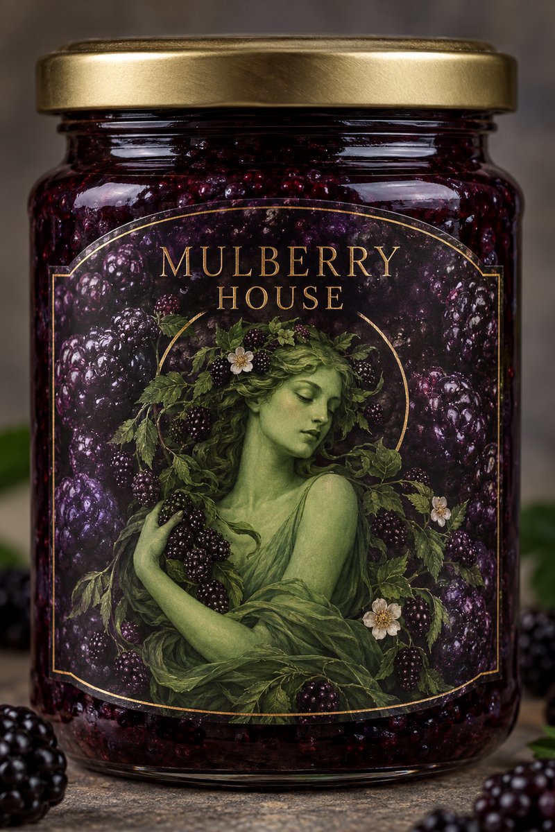 Blackberry jam jar label design
