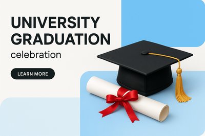 Modern University Graduation Celebration Design
