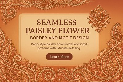 Seamless Paisley Flower Design with Intricate Details