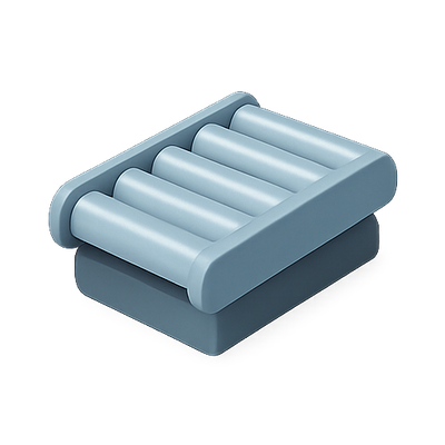 Stylized Blue Roller Massager Design