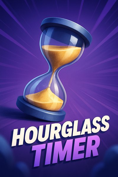 Dynamic Hourglass Timer Illustration with Vibrant Colors