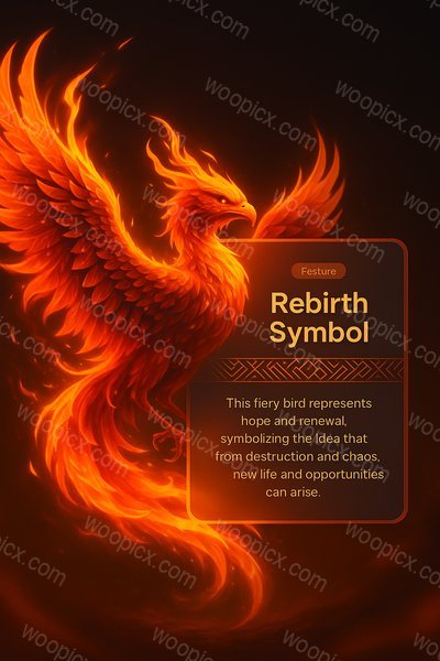 Fiery Phoenix Illustration Symbolizing Rebirth and Renewal