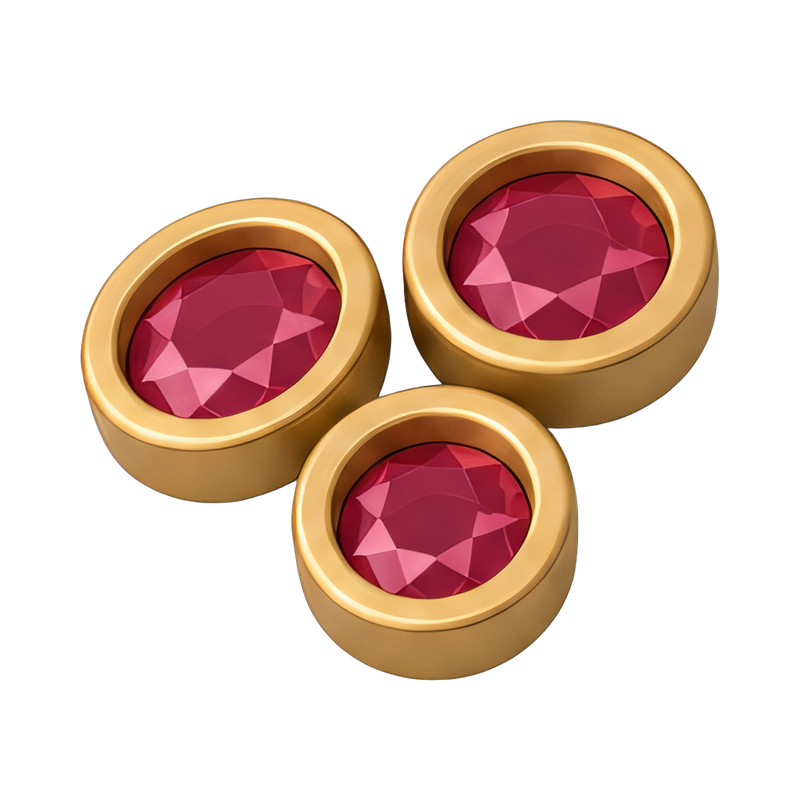 close-up of ruby jewel bearings
