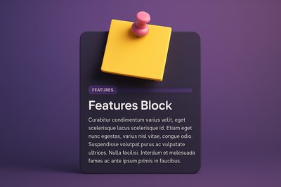 Modern Web Design with Sticky Note Feature Block
