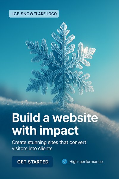 Ice Snowflake Logo for Website Design Promotion