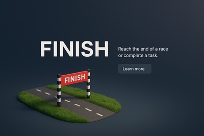 3D Scene of Finish Line in Dark Background