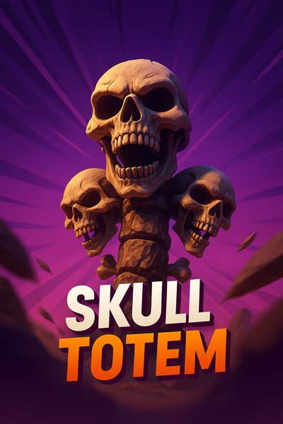 Dynamic Skull Totem with Bold Typography