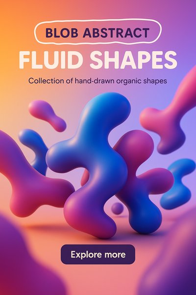 Colorful Blob Abstract with Fluid Shapes for Design Resources