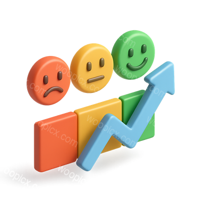 Stylized 3D Promoter Score Icon with Smiley Faces