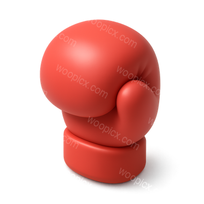Stylish 3D Boxing Glove Icon with Isometric Perspective
