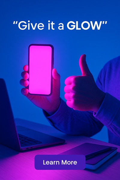 Person Giving a Thumbs Up with Glowing Phone
