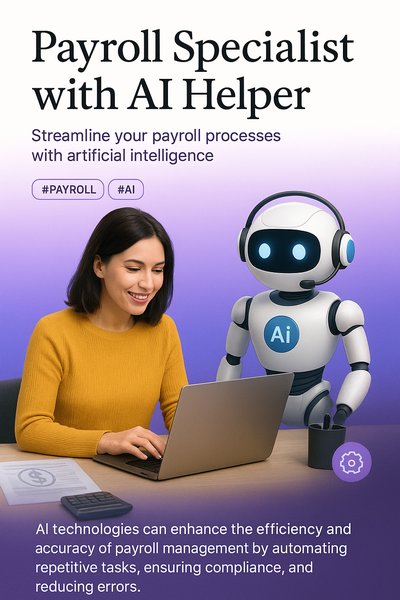 Creative Landing Page Design Featuring Payroll Specialist and AI Assistant
