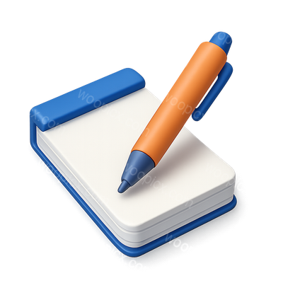 3D Prescription Pad and Pen Icon for Healthcare Use