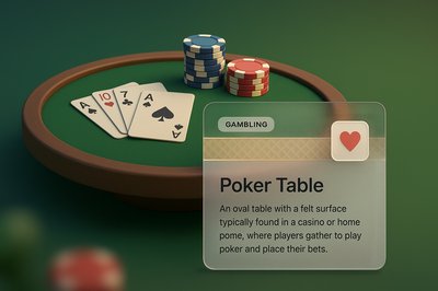3D Poker Table with Integrated Information Block