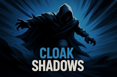 Dynamic Cloak of Shadows Illustration with Bold Typography