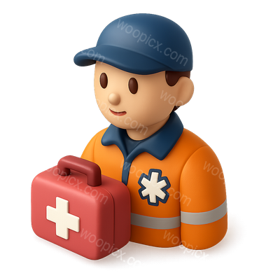 3D EMT Icon with Medical Bag in Isometric View