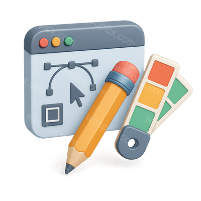 Stylish 3D Design Tools Icon for Graphic Design