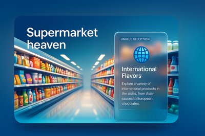 Vibrant Supermarket Aisle Featuring International Products
