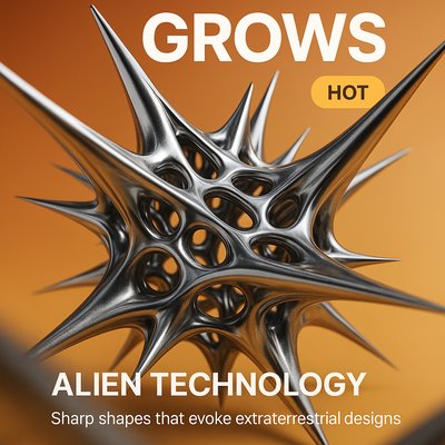 Futuristic 3D Rendering of Alien Technology Concept