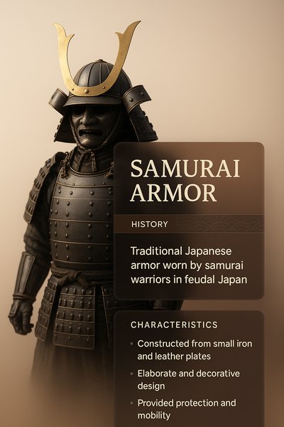 Intricate Samurai Armor with Historical Insights